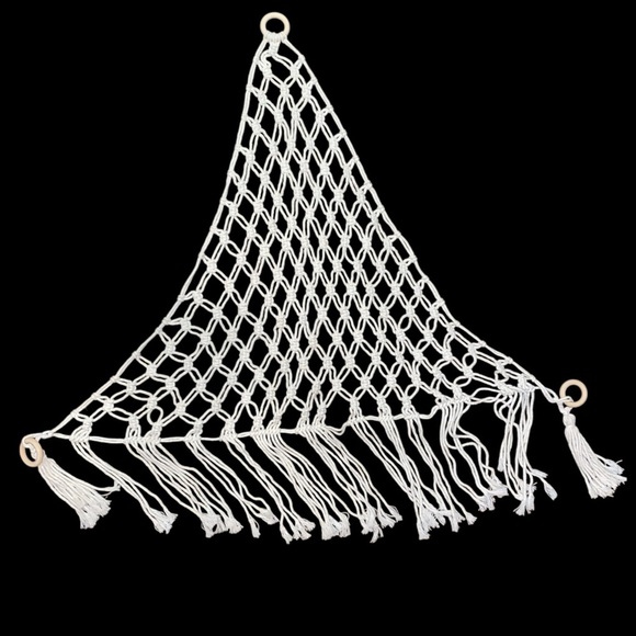 Macrame Wall Hammock Wall Art Storage Hammock Beige/Natural - Picture 1 of 7